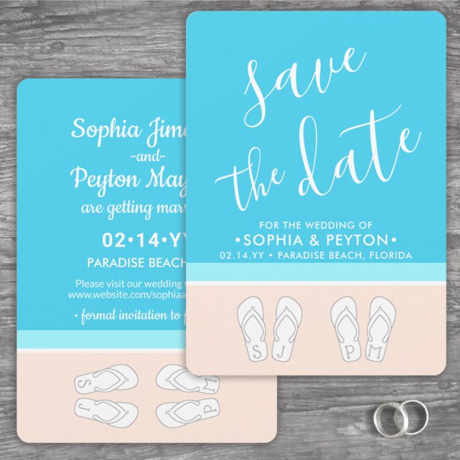 Reserva La Fecha Flip Flops Beach Wedding Moderno y sencillo (Subido por el creador)