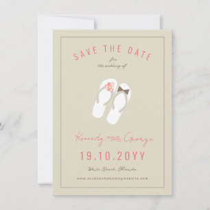 Reserva La Fecha Flip Flops Daisies Beach Wedding Photo