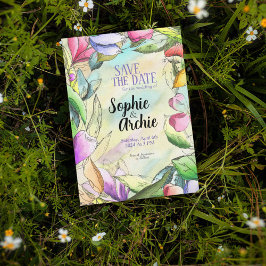 Reserva La Fecha Flor de color de agua resaltada