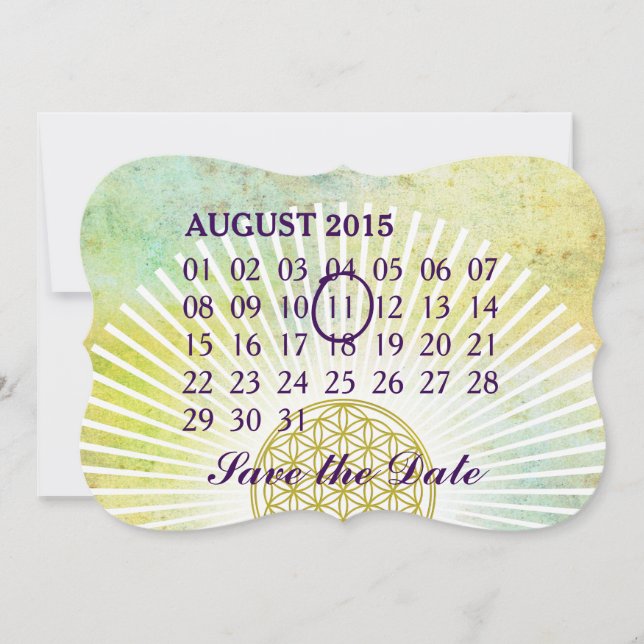 Reserva La Fecha Flor de vida - Calendario del mes Personalizado (Anverso)