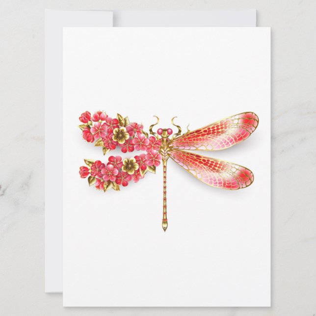 Reserva La Fecha Flor libélula con sakura de joyas (Anverso)