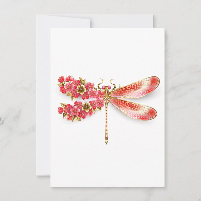 Reserva La Fecha Flor libélula con sakura de joyas (Anverso)