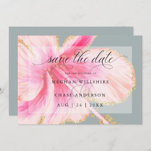 Reserva La Fecha Flor Rosa Tropical Rústica Salven El Da