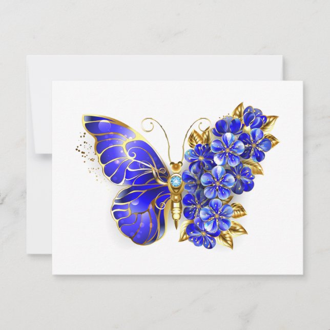 Reserva La Fecha Flor Sapphire Mariposa (Anverso)