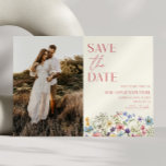 Reserva La Fecha Flor silvestre Flor Floral Jardín Foto Boda<br><div class="desc">Esta es una flor silvestre Flor Floral Floral Jardín Personalizado Foto Boda Save The Date Card!</div>