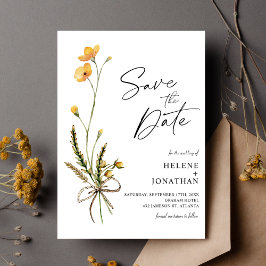 Reserva La Fecha Flor silvestre moderna Rustica Boda Botánica Elega