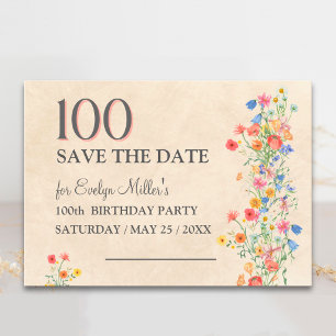 Reserva La Fecha Floral 100 Cumpleaños – Elegantes Flores Silvestre