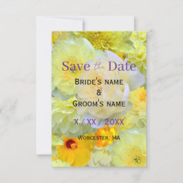 Reserva La Fecha Floral Amarillo Brillante Save the Date | Moderno 