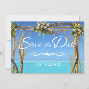 Reserva La Fecha Floral Boho Summer Beach Wedding Salva la fecha
