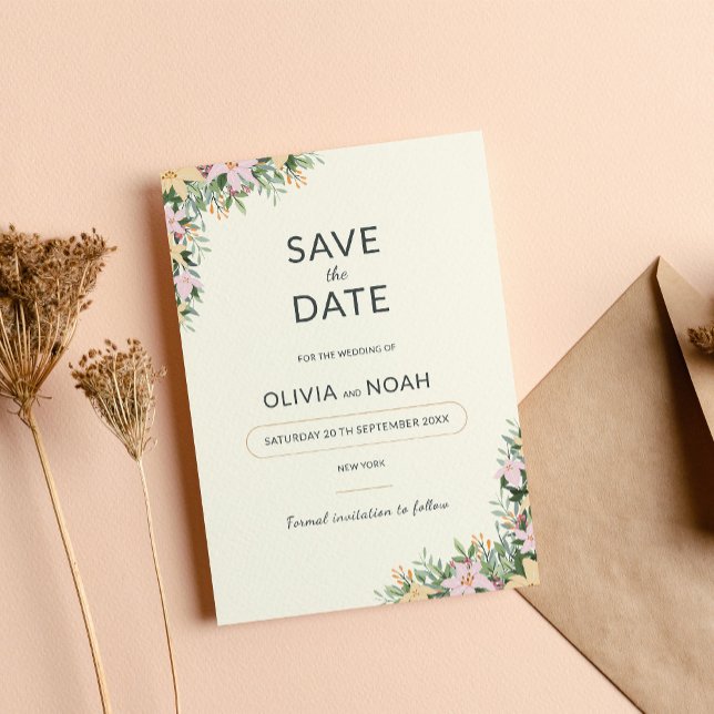 Reserva La Fecha Floral boho wedding save the date (Subido por el creador)