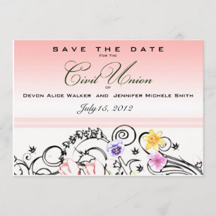 Reserva La Fecha Floral Bouquet Civil Union Save the Date Invite
