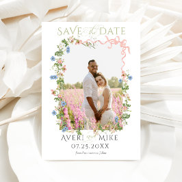 Reserva La Fecha Floral Bow Garden Rústico Elegante Boda de fotogra