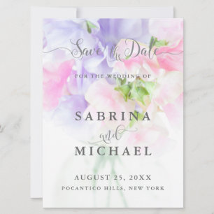 RESERVA LA FECHA FLORAL CHIC BODA GUISANTES DE OLOR