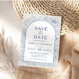 Reserva La Fecha Floral Chinoiserie Wedding Save The Date Card