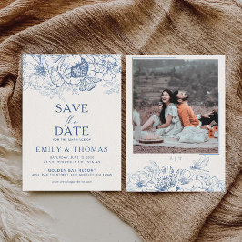 Reserva La Fecha Floral Chinoiserie Wedding Save The Date Card