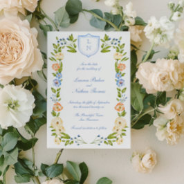 Reserva La Fecha Floral Crest Frame Wedding