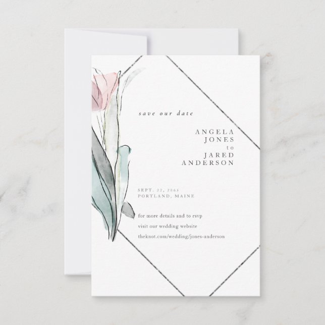 Reserva La Fecha Floral de acuarela de primavera para salvar nuestr (Anverso)