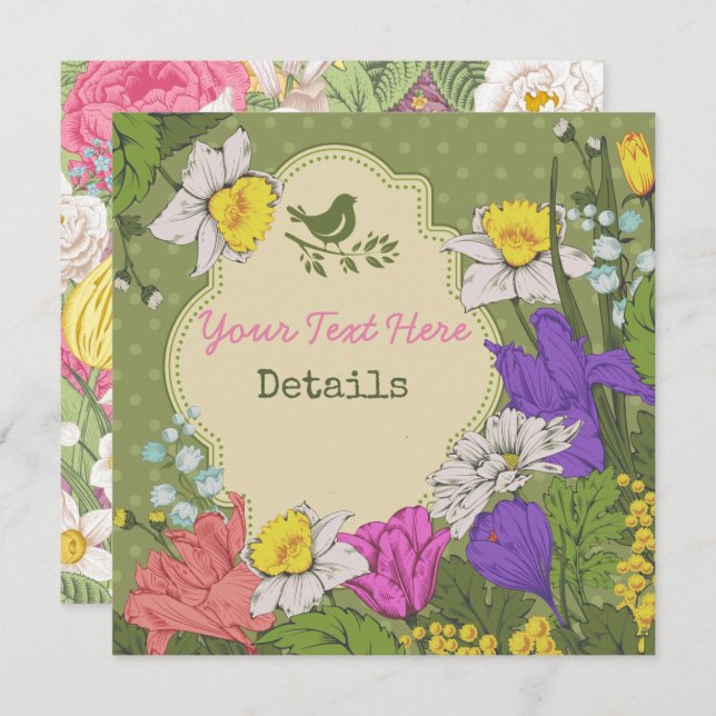 Reserva La Fecha Floral de cualquier evento (Anverso / Reverso)