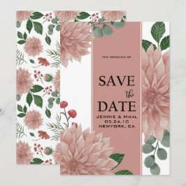 Reserva La Fecha Floral de hoja de eucalipto acuarela