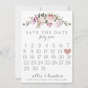 Reserva La Fecha Floral de primavera Guardar el calendario de fecha