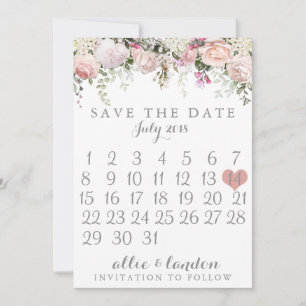 Reserva La Fecha Floral de primavera Guardar el calendario de fecha