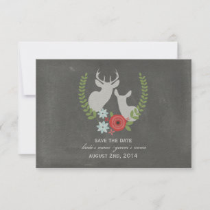 Reserva La Fecha Floral Deer Chalk Inspired Guardar La Fecha