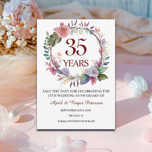 Reserva La Fecha Floral del 35° aniversario de Coral Boda