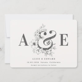 Reserva La Fecha Floral dibujada a mano guardar la fecha