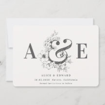 Floral dibujada a mano guardar la fecha