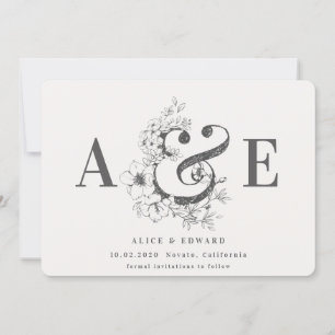 Reserva La Fecha Floral dibujada a mano guardar la fecha