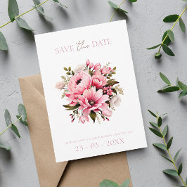 Reserva La Fecha Floral Dusty Pink Wildflower Summer Garden Wedding