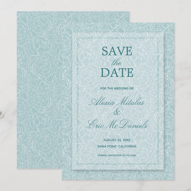 Reserva La Fecha Floral elegante (Anverso / Reverso)