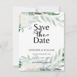 Reserva La Fecha Floral Greenery Elegant Save the Date Card