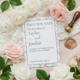 Reserva La Fecha Floral Moderno | Boda Botánica Minimalista