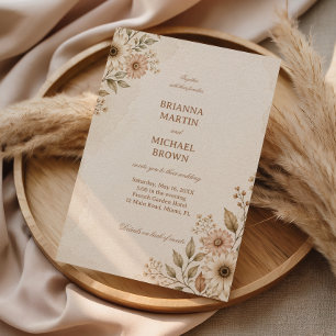 Reserva La Fecha Floral Neutral Suave