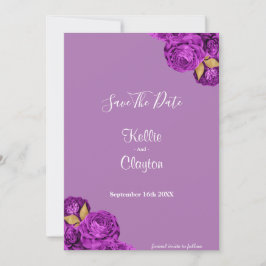 Reserva La Fecha Floral Purple Y Gold Salven La Fecha