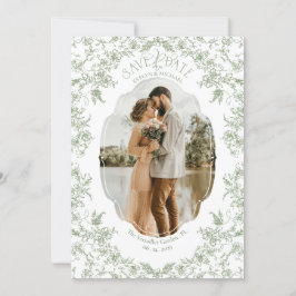Reserva La Fecha Floral Romance Chinoiserie Classic Love Sage Green