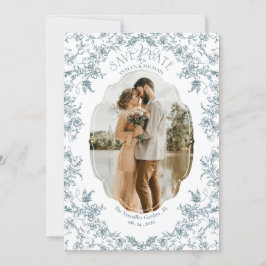 Reserva La Fecha Floral Romance Chinoiserie Classic Vintage Blue