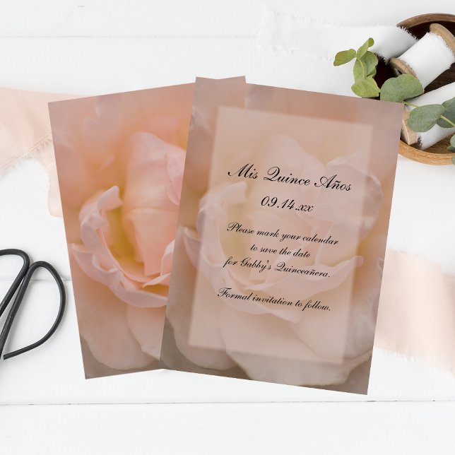 Reserva La Fecha Floral rosa Quinceañera Guardar la fecha (Subido por el creador)