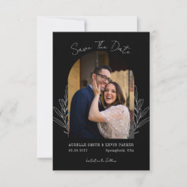 Reserva La Fecha Floral Rustic Arch Photo Black Wedding Monogram