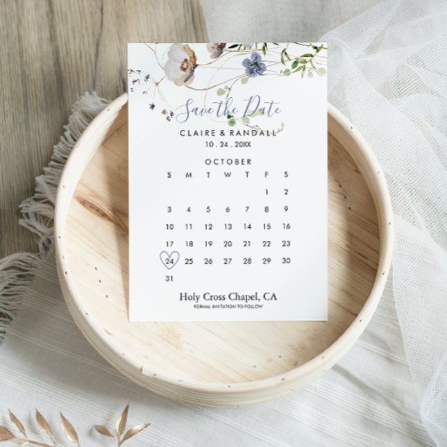 Reserva La Fecha Floral silvestre Salvar el calendario de fechas (Subido por el creador)