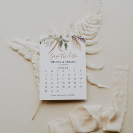 Reserva La Fecha Floral simple de boho rústico salva el calendario