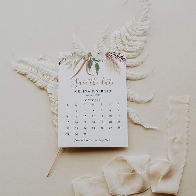 Reserva La Fecha Floral simple de boho rústico salva el calendario  (Subido por el creador)