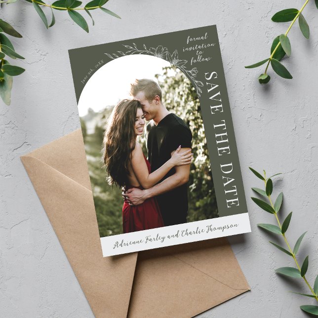 Reserva La Fecha Floral Simplicity 1 Romero Verde Save The Date (Subido por el creador)