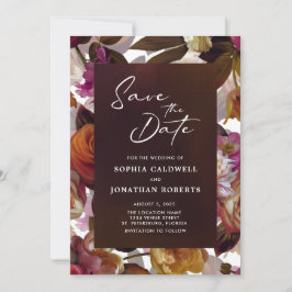 Reserva La Fecha Floral Splendor Código QR Boda Moody moderno