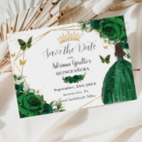 Floral verde esmeralda Princesa Dorada Quinceañera