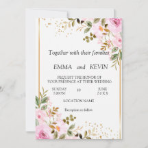 Floral wedding invitation