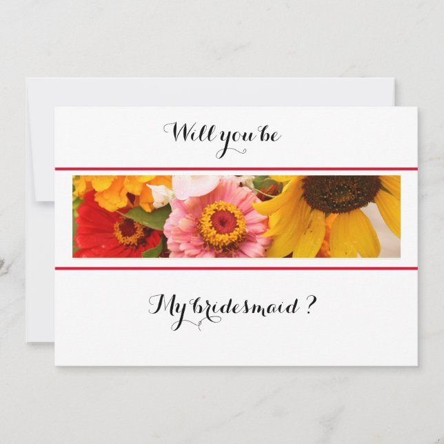 Reserva La Fecha Floral Will You be My Bridesmaid Card (Anverso)