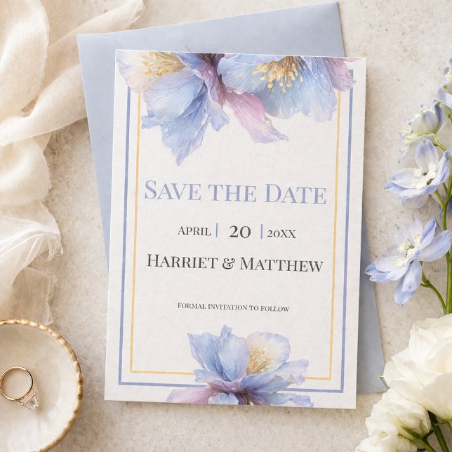 Reserva La Fecha Florales Botánicas Pastel Artístico para Bodas (Subido por el creador)