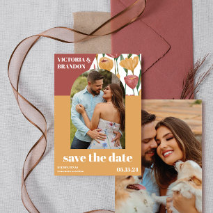 Reserva La Fecha Flores acuáticas - Boda de primavera y verano
